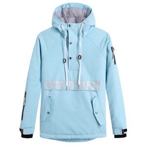 Arctic Queen Hooded Ski Jacket Waterproof Light Blue